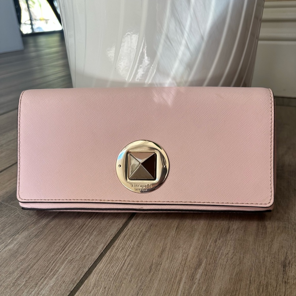 Kate Spade Newbury Lane Balletslip Pink Clutch with Silver Turnlock